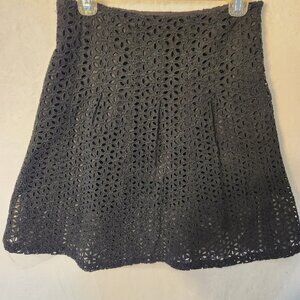 WD.NY Black Eyelet Skirt w/ White netting Whimsygoth Goth Witchy Size 4